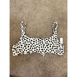 Aerie Swimsuit Bikini Top Womens Size XL Cheetah Spotted Tie Back Padded NWT